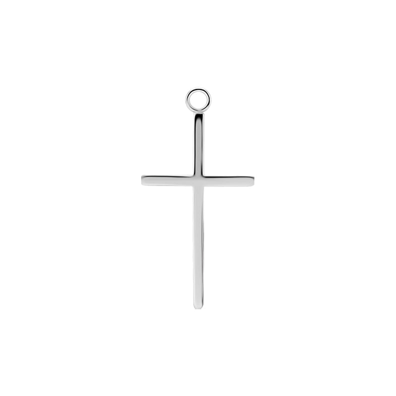 Surgical Steel Click Ring Charm - Cross Large