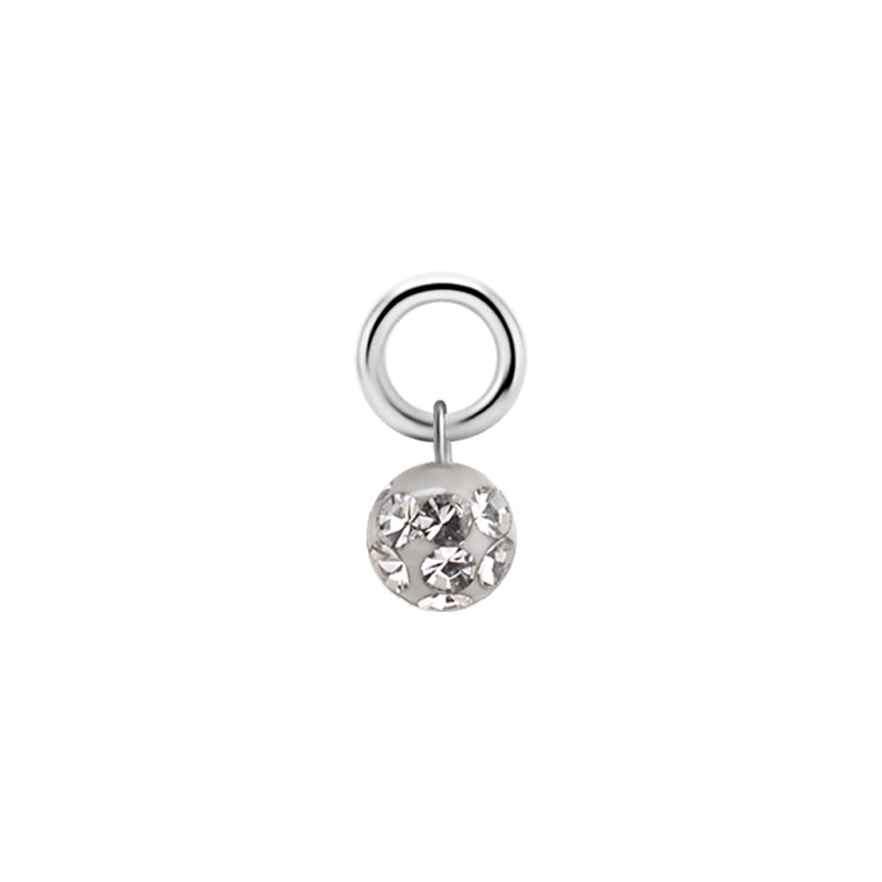 Chirurgisch Staal Click Ring Bedel - Multi Jewelled Ball Zilver