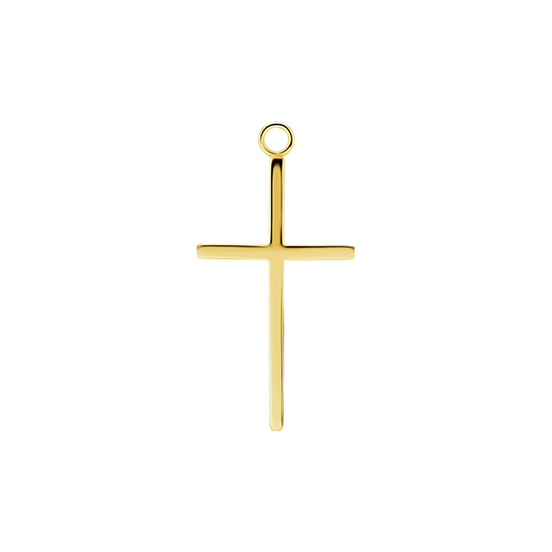 Surgical Steel Click Ring Charm - Cross Large Gold