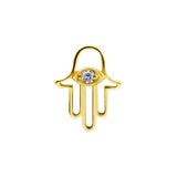 Chirurgisch Staal Click Ring Bedel - Zirkonia Hand Of Fatima Goud