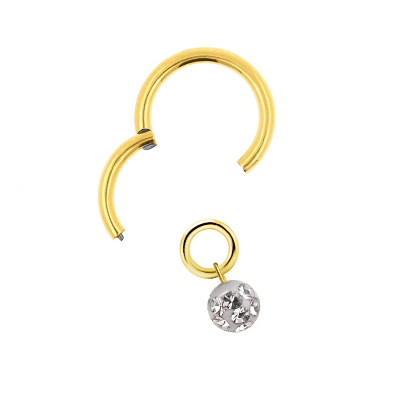 Chirurgisch Staal Click Ring Bedel - Multi Jewelled Ball Goud