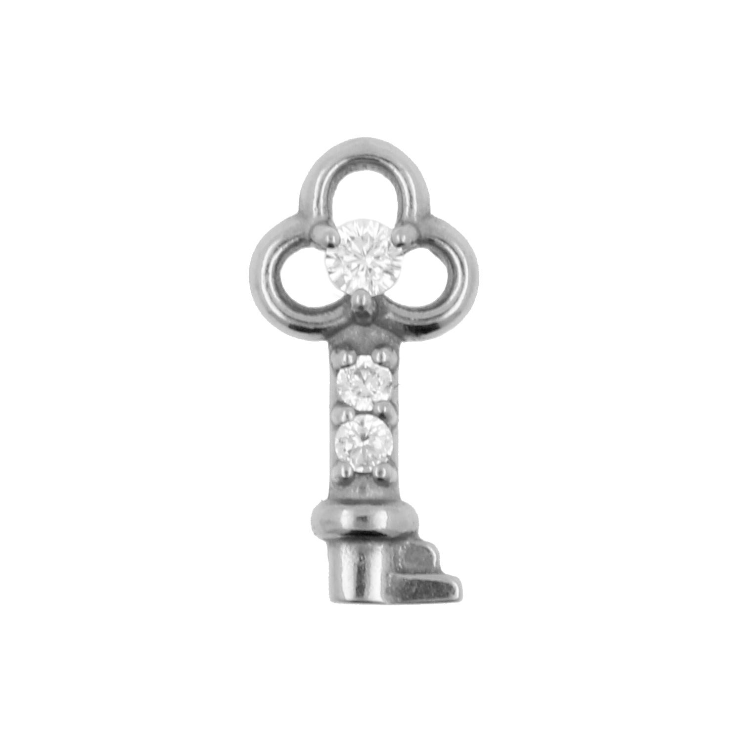 Chirurgisch Stalen Click Ring Bedel - Key Zilver