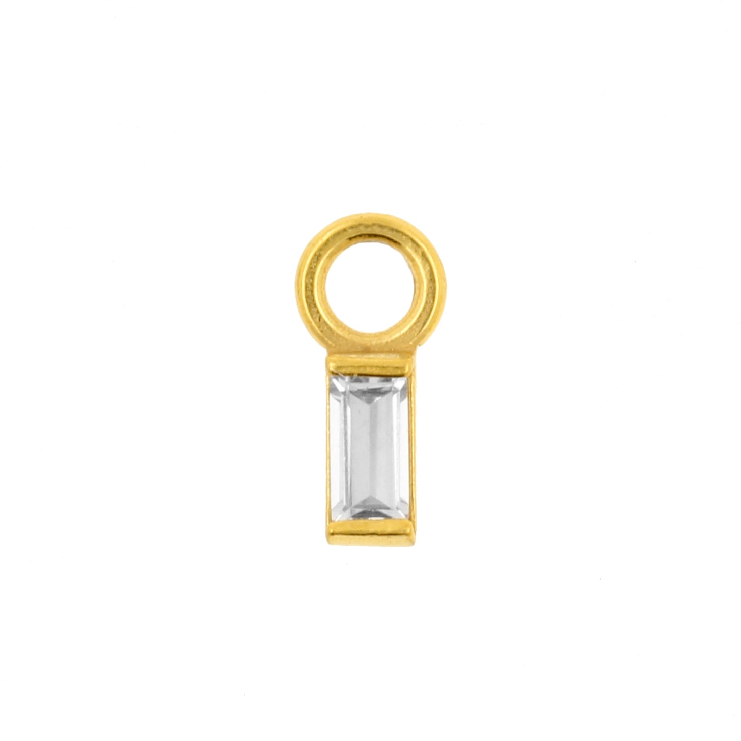 Chirurgisch Stalen Click Ring Bedel - Rectangle Goud