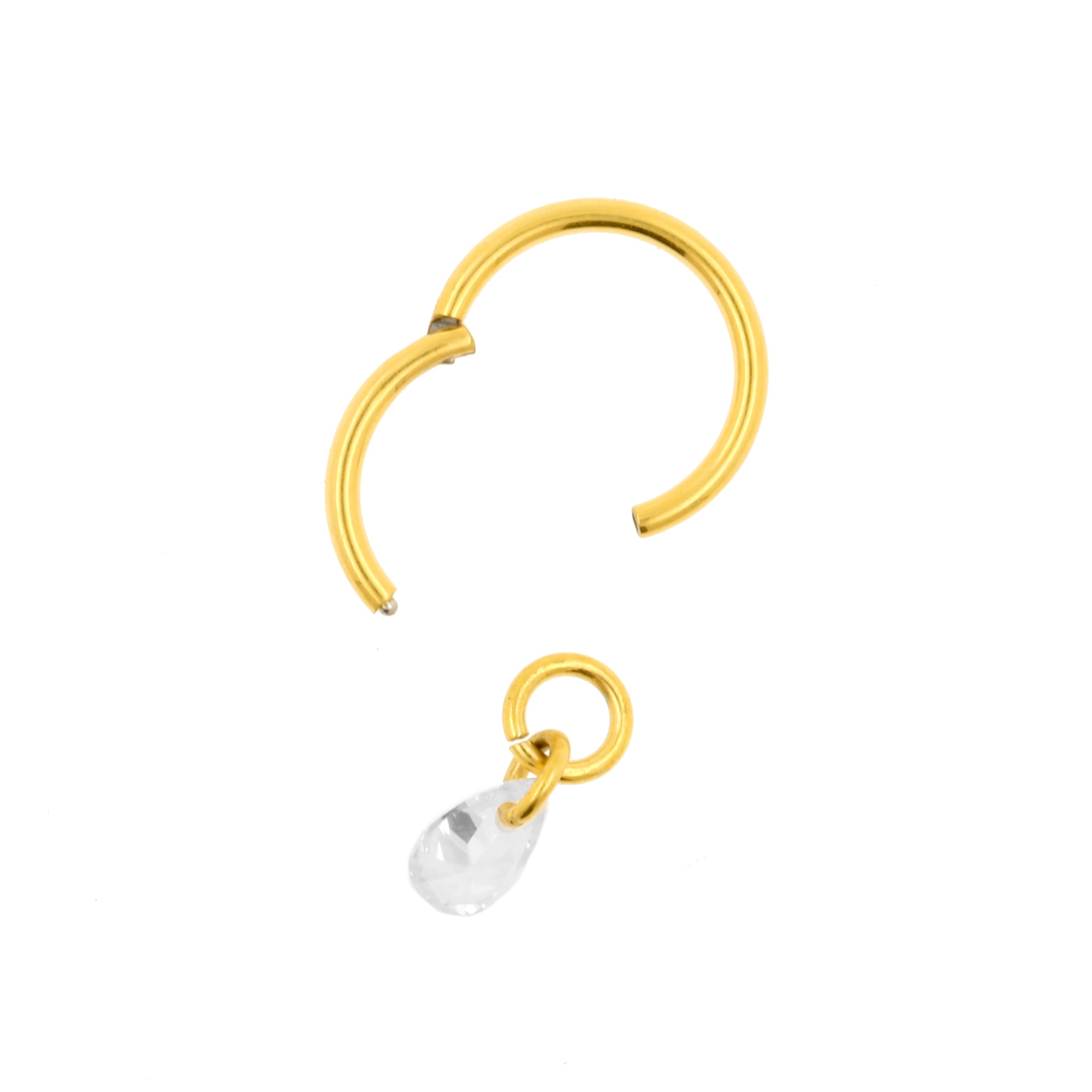 Chirurgisch Stalen Click Ring Bedel - Jewel Goud