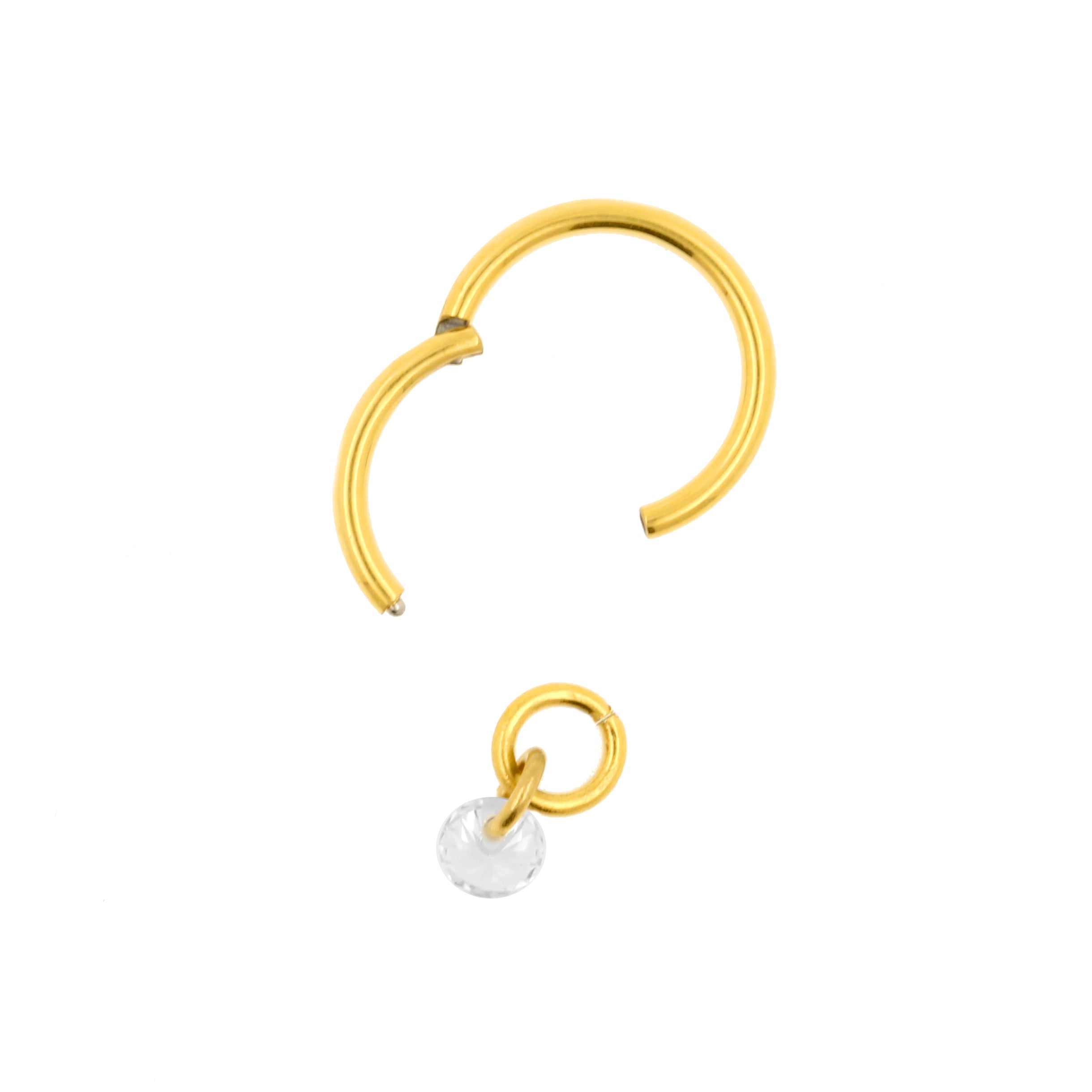 Chirurgisch Stalen Click Ring Bedel - Jewel Goud