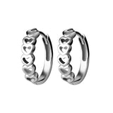 Click Hoop Oorbellen - Hearts Zilver