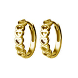Click Hoop Oorbellen - Hearts Goud