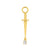 Nikkelvrij Stalen Click Ring Bedel - Zirkonia Dagger - Goud