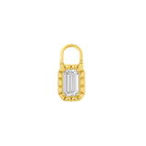 Nikkelvrij Stalen Click Ring Bedel - Vintage Rectangle - Goud