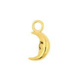 Nikkelvrij Stalen Click Ring Bedel - Moon - Goud