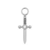 Nikkelvrij Stalen Click Ring Bedel - Small Dagger - Zilver