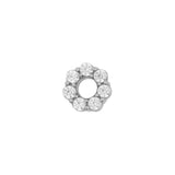 Nikkelvrij Stalen Click Ring Bedel - Zirkonia Donut - Zilver