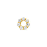 Nikkelvrij Stalen Click Ring Bedel - Zirkonia Donut - Goud