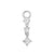Nikkelvrij Stalen Click Ring Bedel - Zirkonia Dangle - Zilver