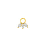 Nikkelvrij Stalen Click Ring Bedel - Marquise Cluster - Goud