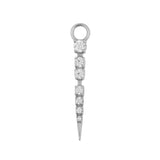 Nikkelvrij Stalen Click Ring Bedel - Zirkonia Pendulum - Zilver