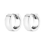 Nickel-Free Stainless Steel Click Hoop Earrings - Flat - 5,5 mm width Silver