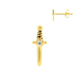 Chirurgisch Stalen Oorstekers - Zirkonia Dagger Goud