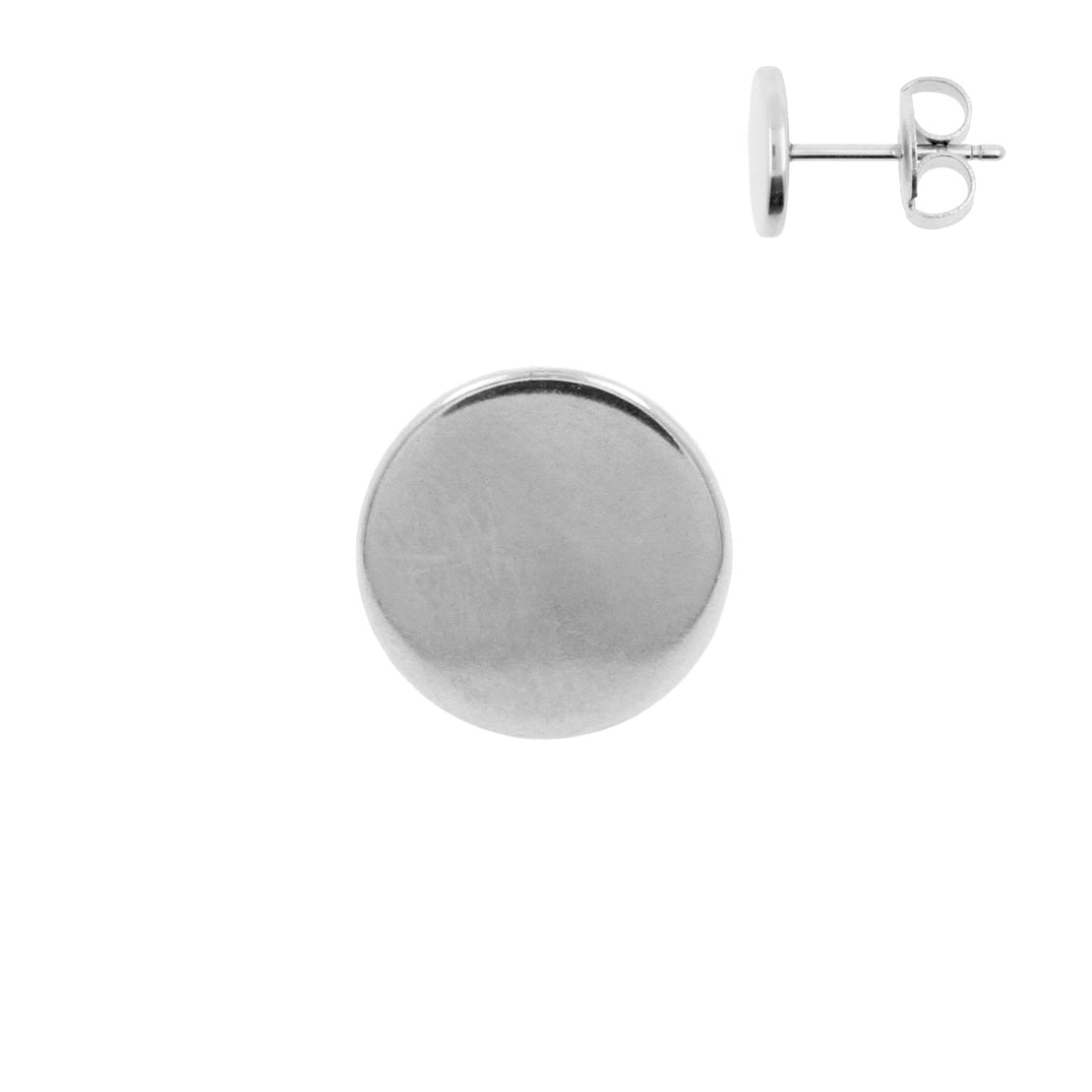 Surgical Steel Ear Studs - Disc Silver