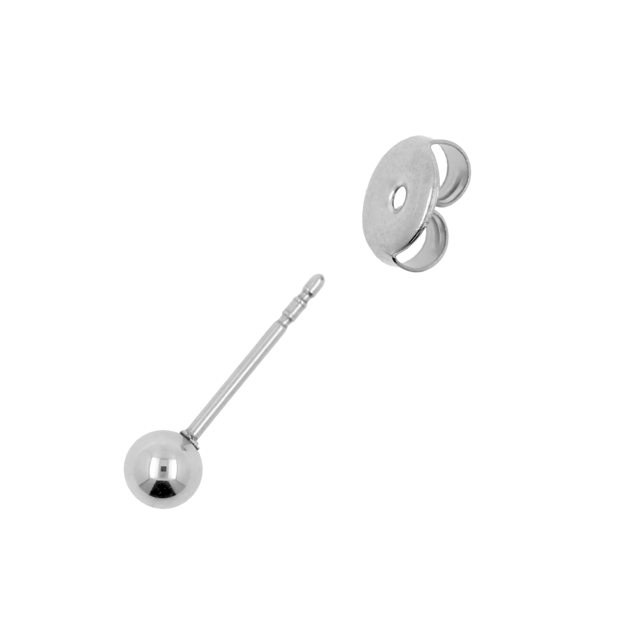 Surgical Steel Simple Ear Studs Silver