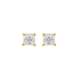 Chirurgenstahl Ohrstecker – Princess Zirkonia Gold