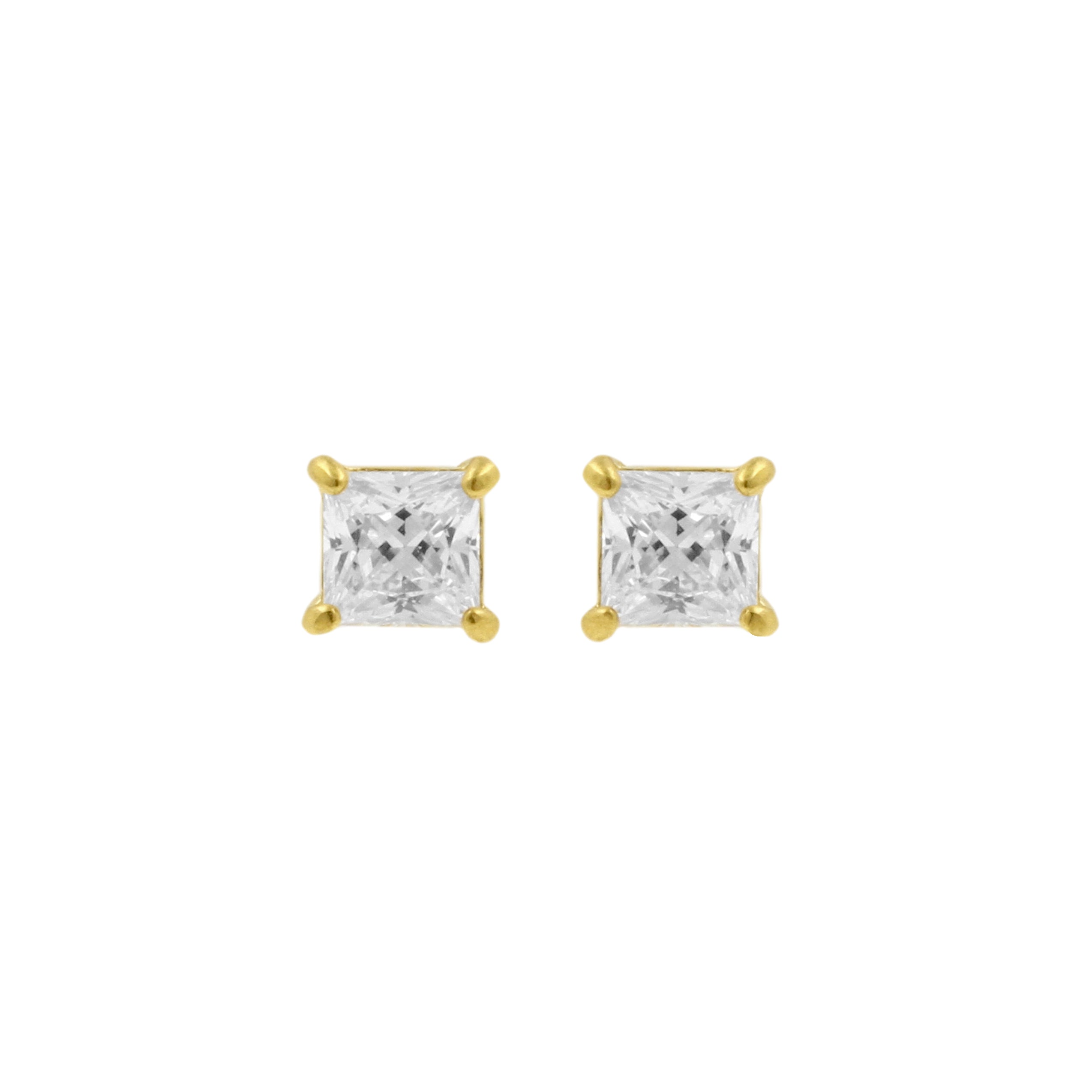 Chirurgisch Staal Oorbel Studs - Princess Zirkonia Goud