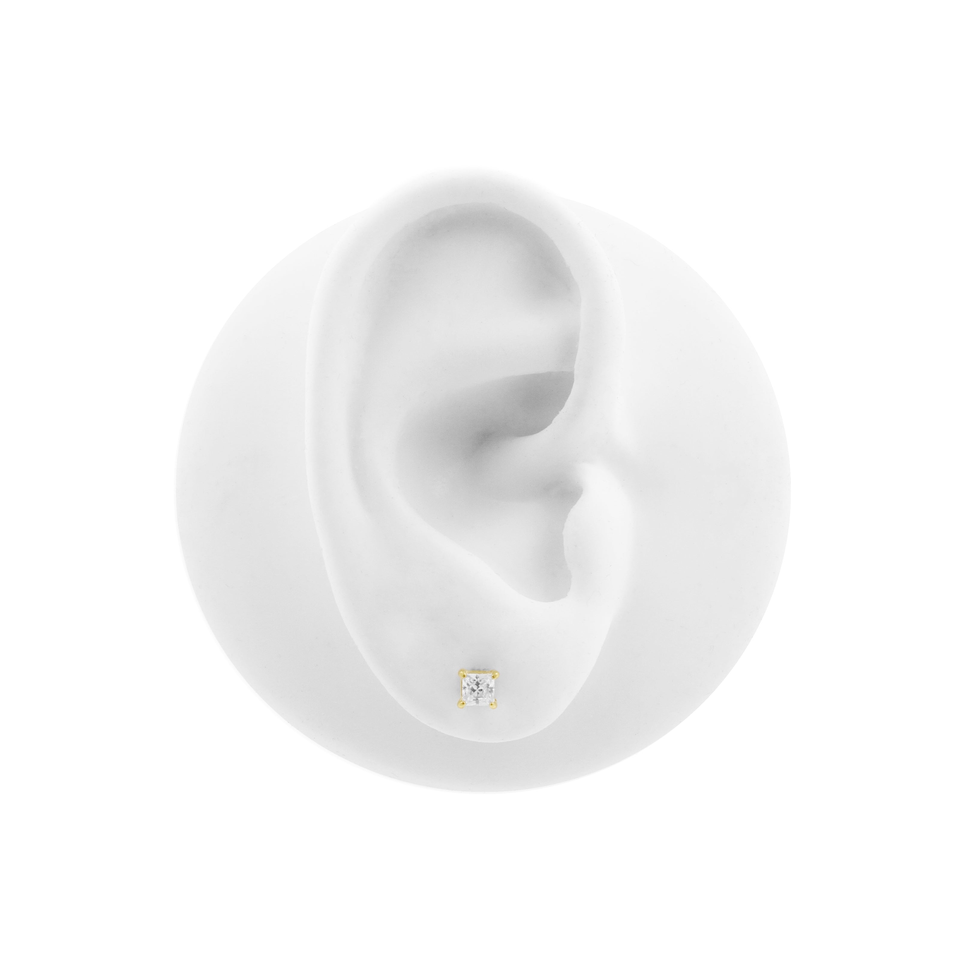 Chirurgisch Staal Oorbel Studs - Princess Zirkonia Goud