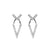 Surgical Steel Zirconia Ear Studs V-shaped with Jacker Silver