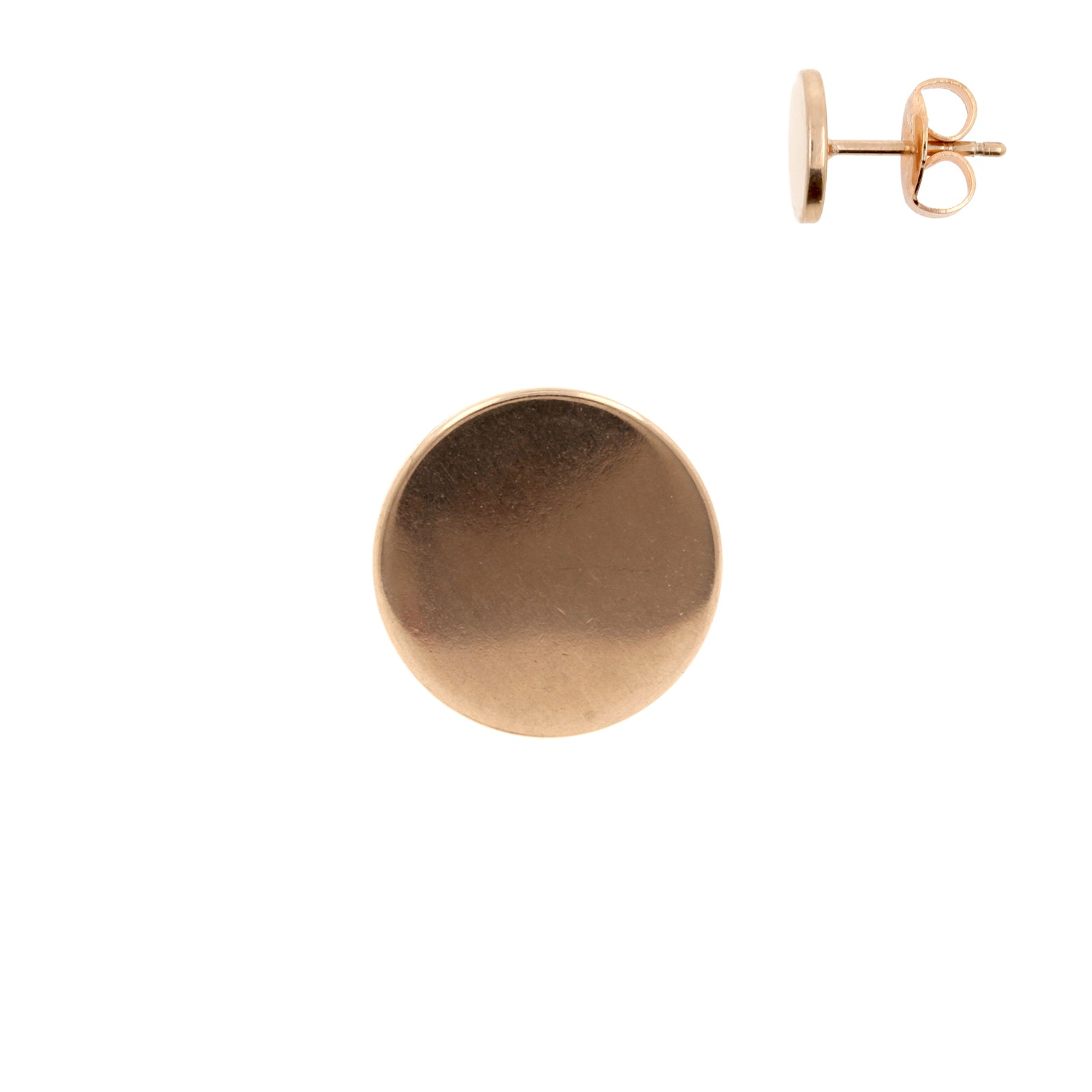 Surgical Steel Ear Studs - Disc Rose Gold