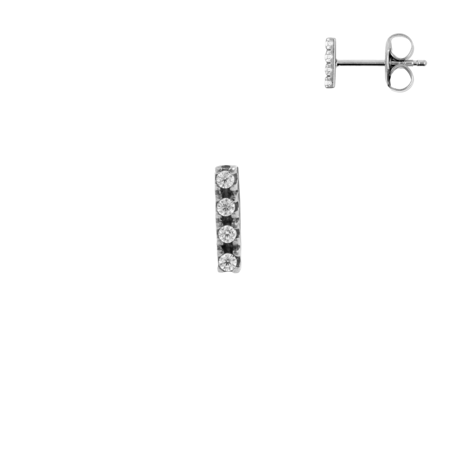 Surgical Steel Ear Studs - Zirconia Stack Small