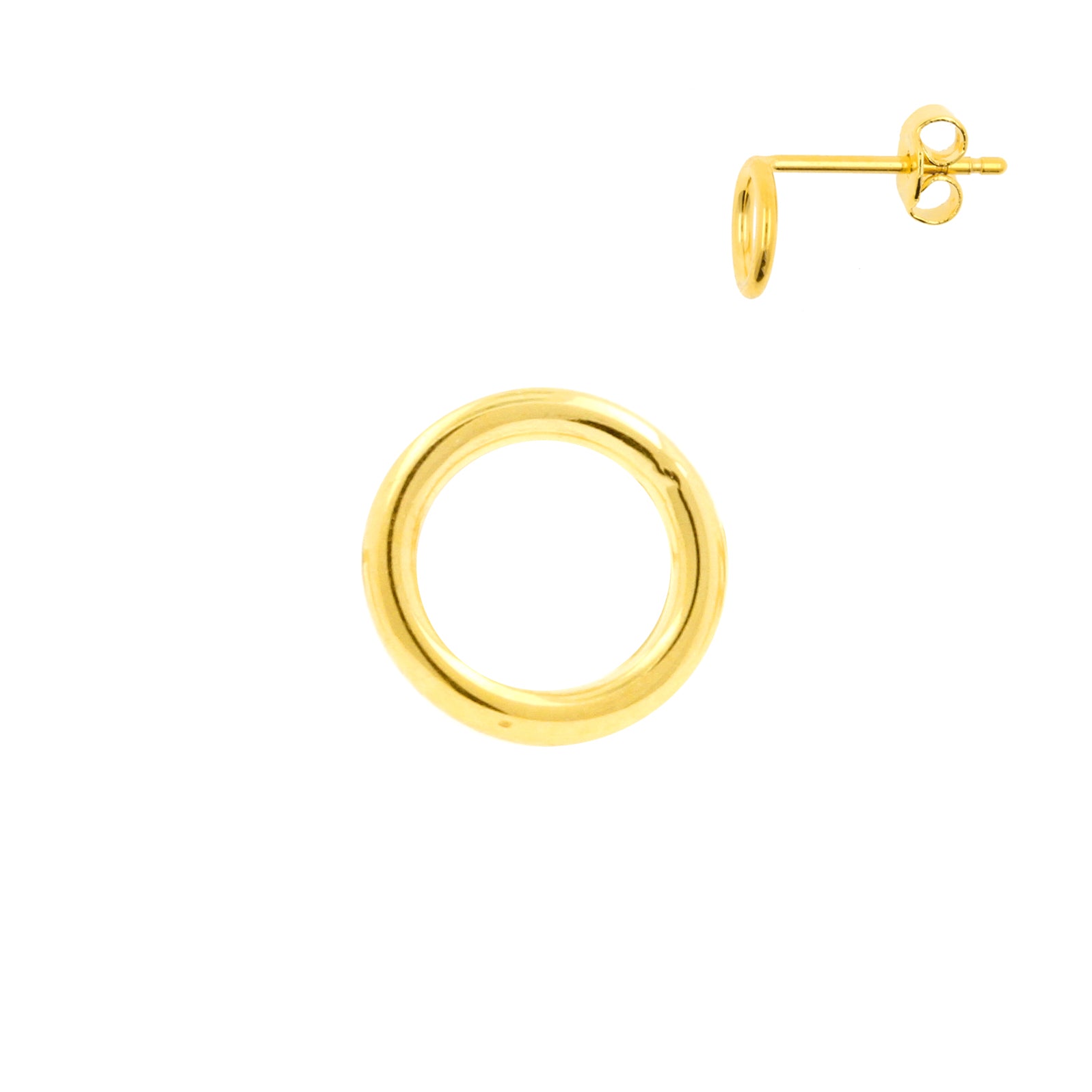 Surgical Steel Ear Studs with Circle Design Gold