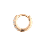 Surgical Steel Click Hoop Earrings - Zirconia Rose Gold