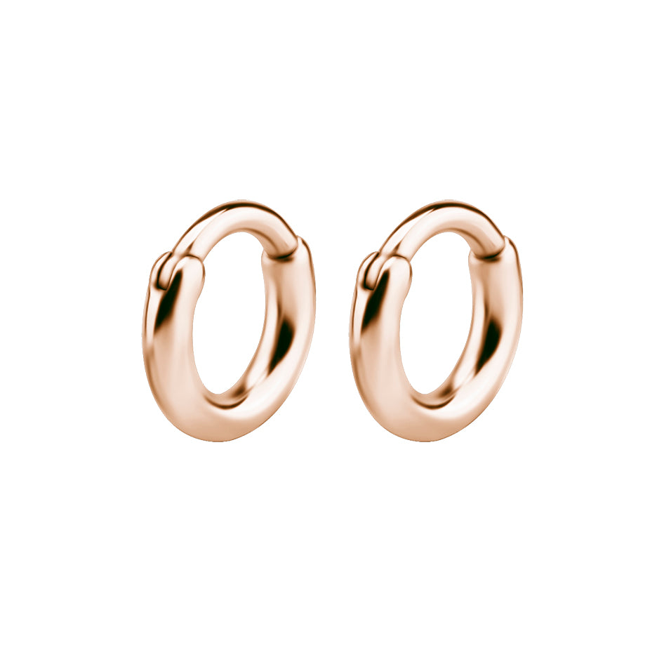 Surgical Steel Click Hoop Earrings Rose Gold