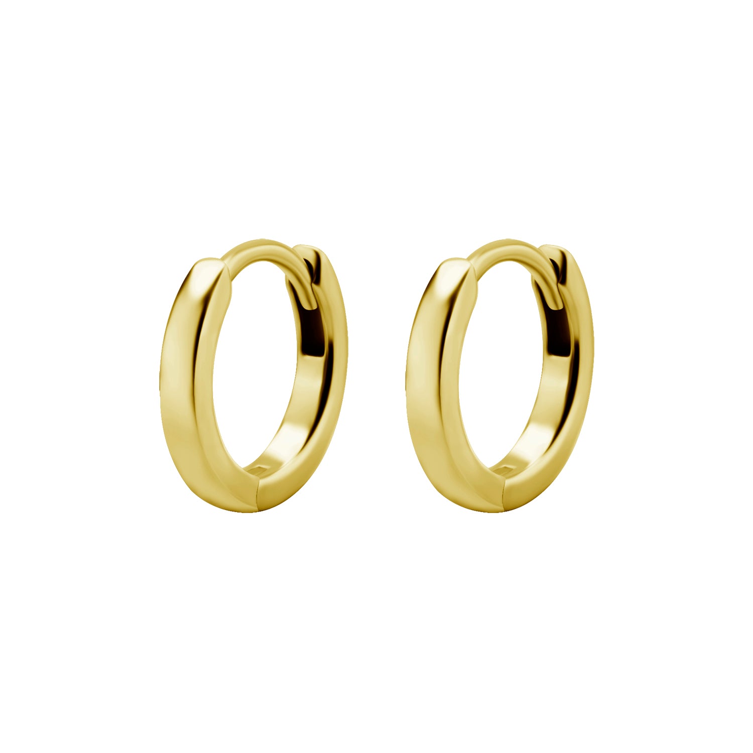 Surgical Steel Click Hoop Earrings - Gold