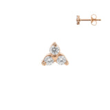 Surgical Steel Trinity Ear Studs - 4 mm Rose Gold
