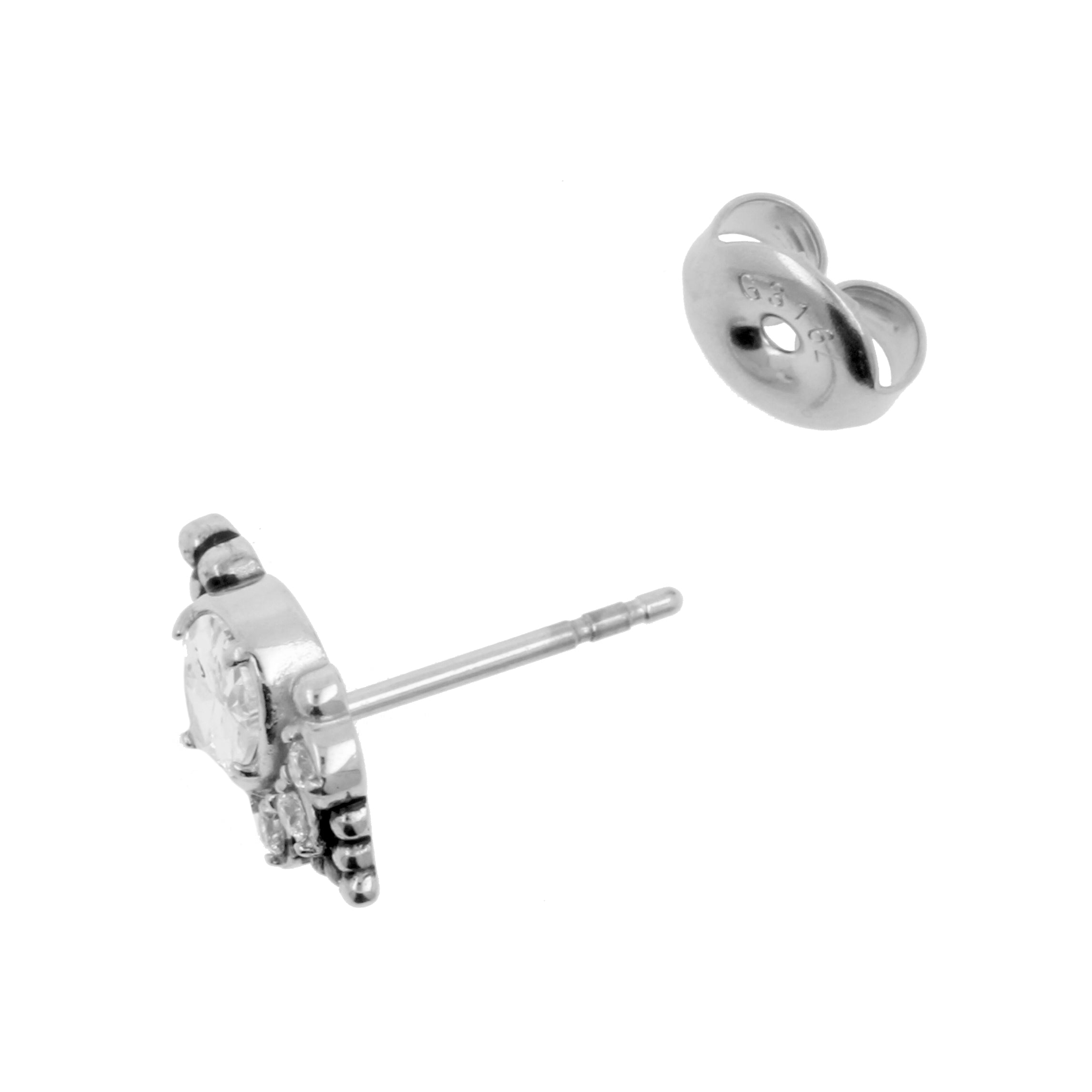 Surgical Steel Zirconia Cluster Ear Studs Silver