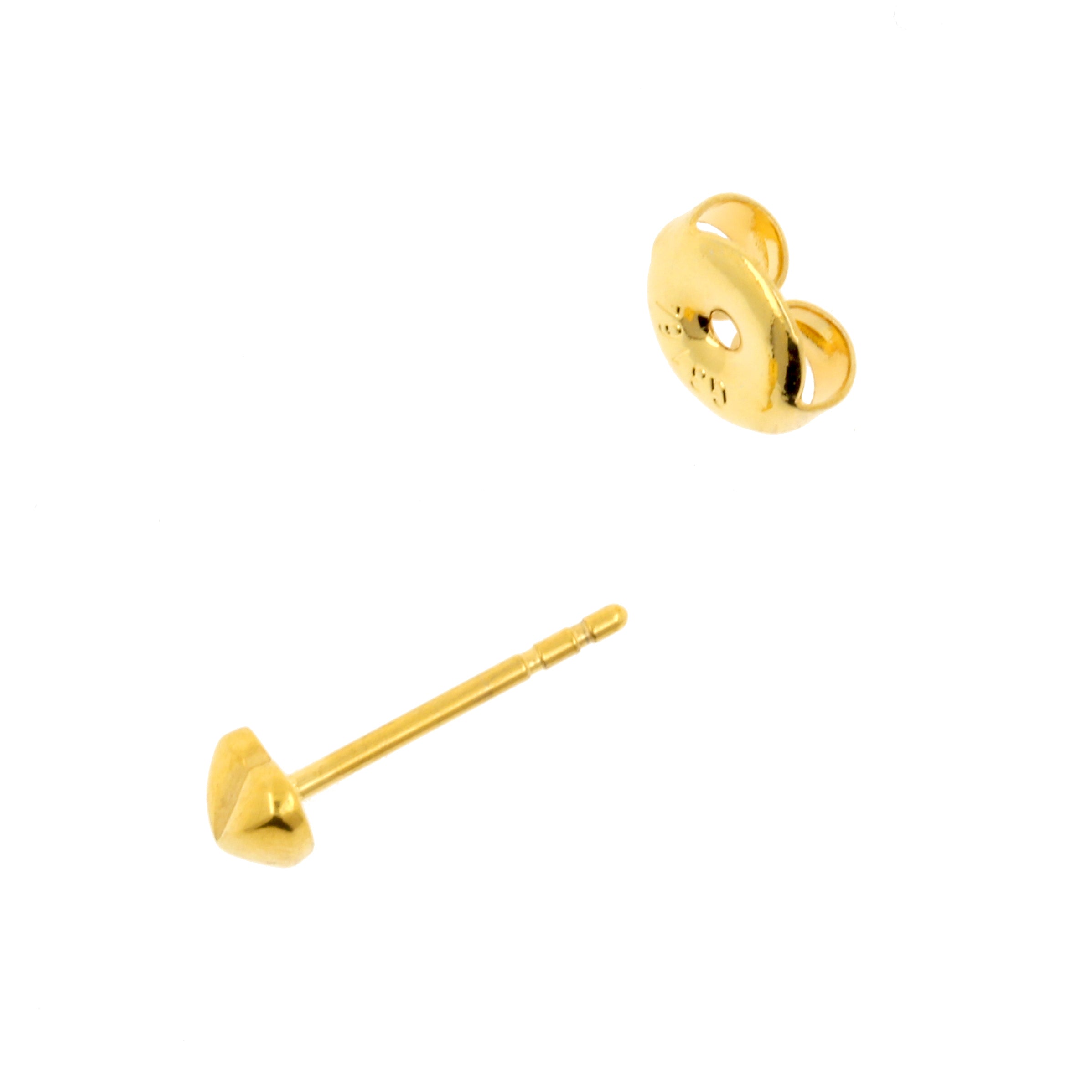 Surgical Steel Heart Shaped Ear Studs Gold