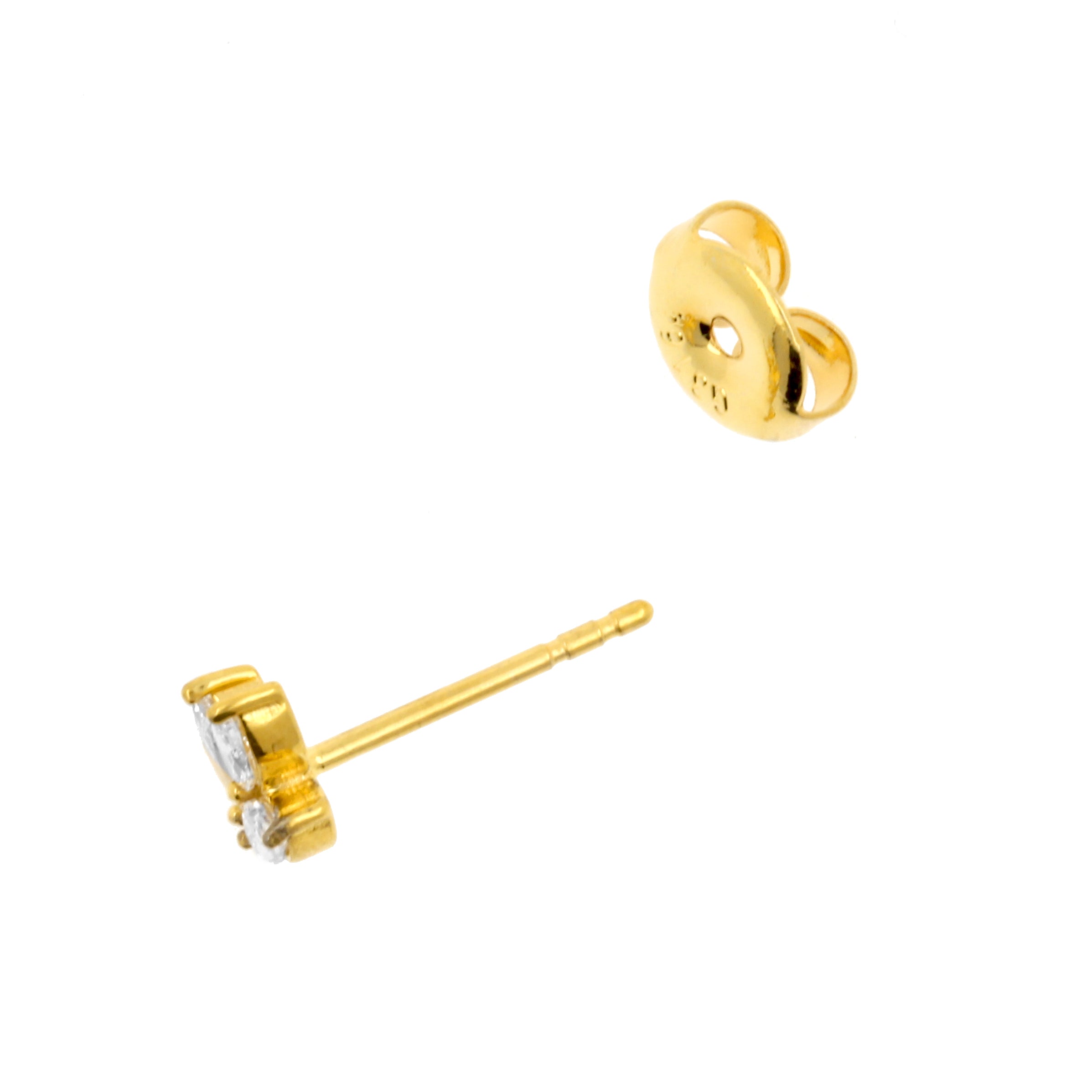 Surgical Steel Marquise Zirconia Cluster Ear Studs Gold