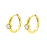 Chirurgisch Stalen Click Hoop Oorbellen - Zirkonia Vintage - Goud