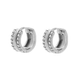 Chirurgisch Stalen Click Hoop Oorbellen - Zirkonia Bangle - Zilver