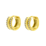 Chirurgisch Stalen Click Hoop Oorbellen - Zirkonia Bangle - Goud