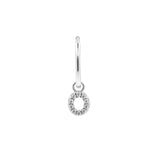 925 Silver Alphabet Letter Earring - O  Silver
