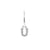 925 Silver Alphabet Letter Earring - U Silver