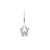 925 Silver Alphabet Letter Earring - W Silver