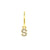 925 Silver Alphabet Letter Earring - S Gold