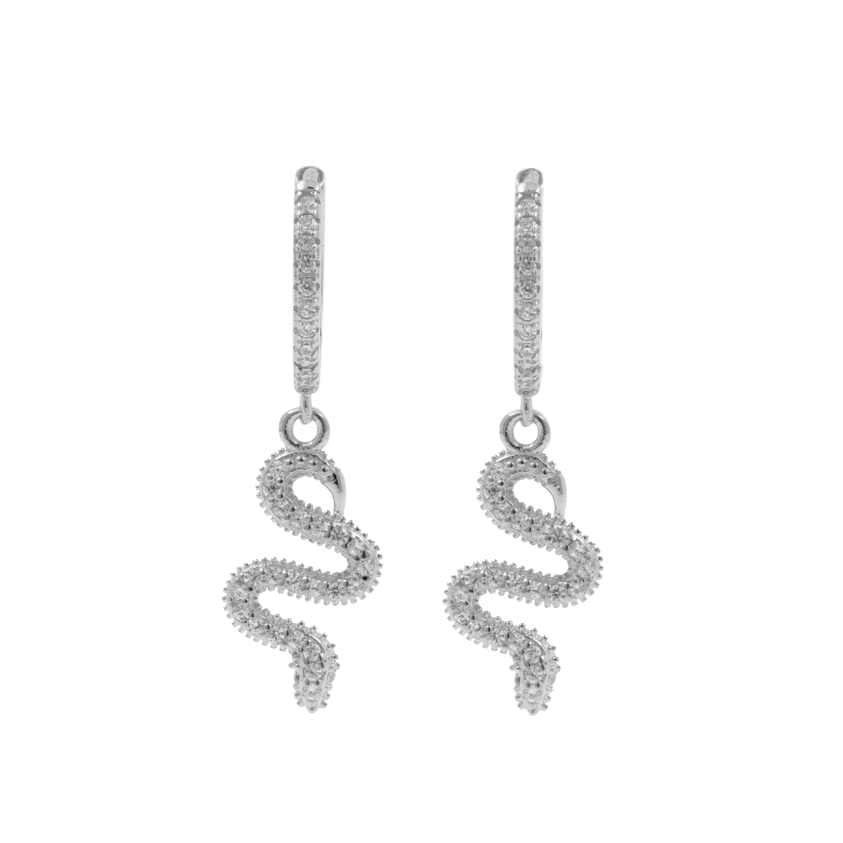 925 Silber Creolen - Snake Silber