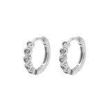 925 Zilver Oorringen - Zirkonia Hartjes - Zilver