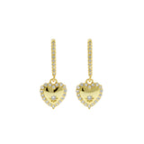 925 Zilver Oorringen - Zirkonia Heart Goud
