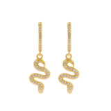 925 Silver Ear Hoops - Snake Gold