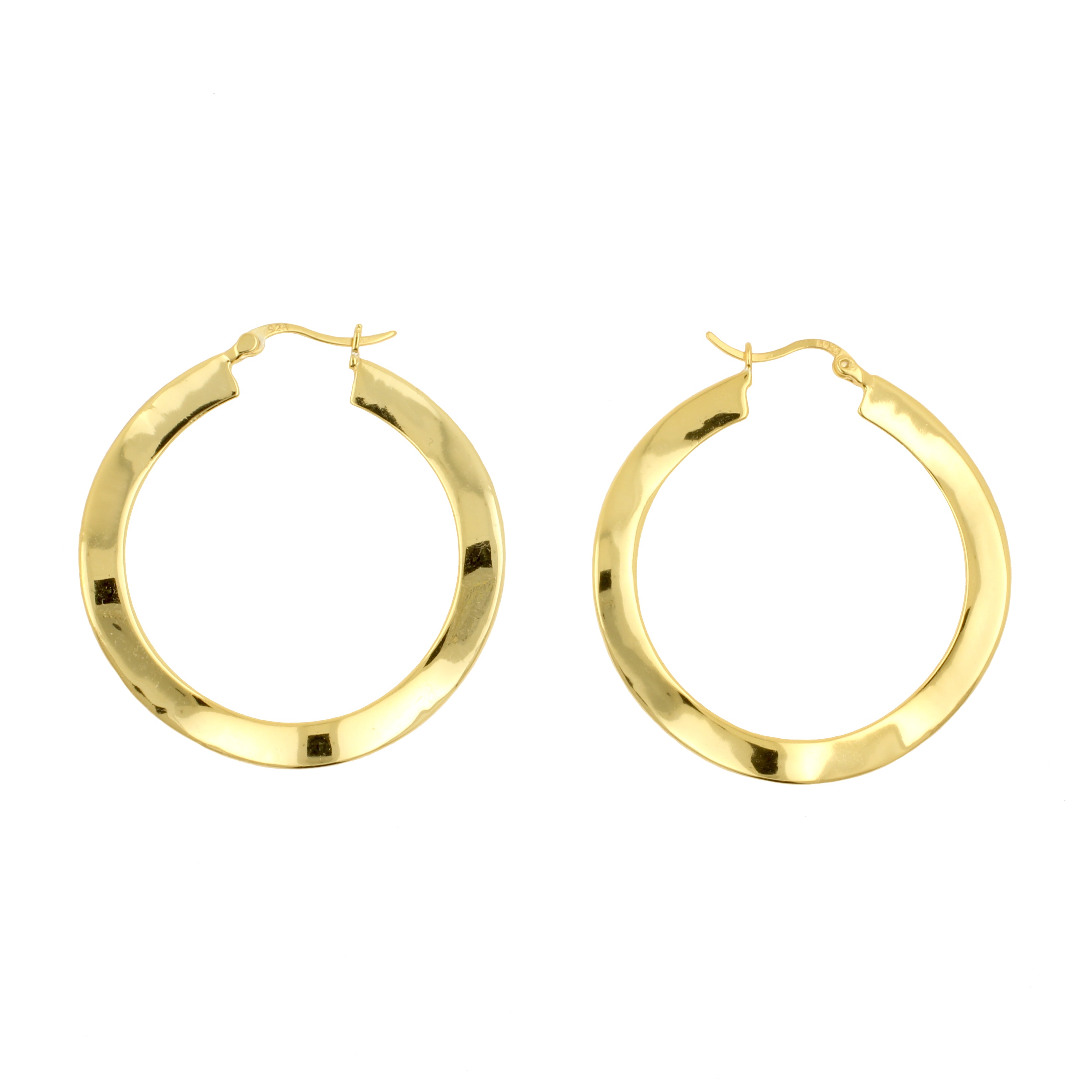 925 Zilver Oorhangers - Organic Circle Goud